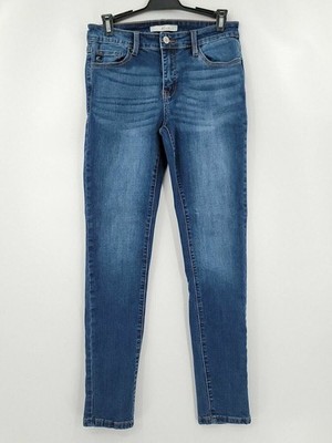 Kau Chu Jeans Womens Juniors Size W7 Blue Denim Skinny Dark Mid Rise