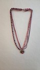 Vintage Selini Signed Multi-Strand Necklace, MCM Pink/Purple Lucite Bead Pendant — photo 6