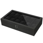 12 Slots Watch Box Solid Wood Watch Case Glass Lid Jewelry Storage Display Case