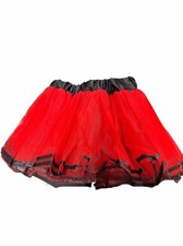 Child Dance Costume Performance Ballet Tutu Recital Red W Black Trim Fairy XS