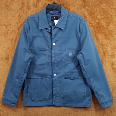PAUL SMITH Chore Jacket Mens Large Blue Button Up Utility Pockets