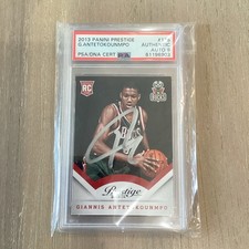 Giannis Antetokounmpo 2013-14 Panini Prestige On Card Rookie Auto PSA 9 No. 175 . rookie card picture