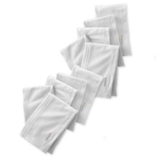 10Pack 100 Organic Cotton Burp Cloths White Newborn Baby