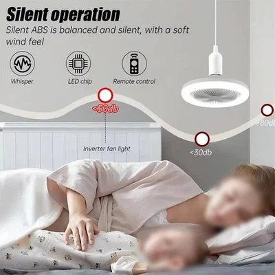 Éclairage Chambre Ventilateur Plafonnier Lumière LED Ventilateur Lumière Lumi - Photo 1/4