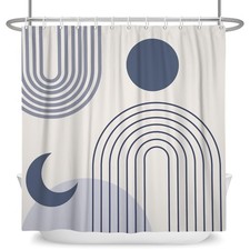 Modern Boho Shower Curtain,Mid Century Shower Minimalist Aesthetic Shower Cur...