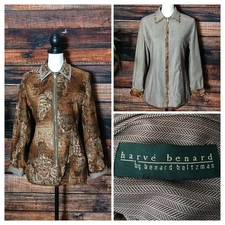 Harve Benard Vintage Blazer Jacket Size 6 Reversible Full Zip