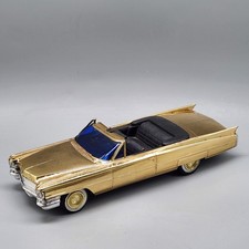 Vintage 1960s Cadillac Convertible Toy Car Gold Plated Battery Operated 12" Hong