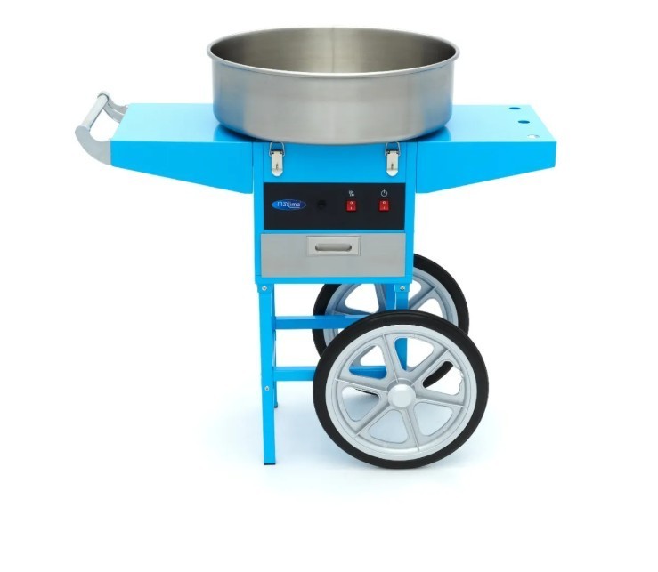 Gastro Zuckerwattemaschine - Ø 52cm - Blau - mit Wagen Zuckerwattwagen