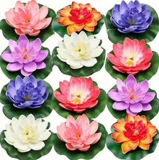 Artificial Lotus Flower Floating Water Fake Plant For Pool Pond Garden Decor