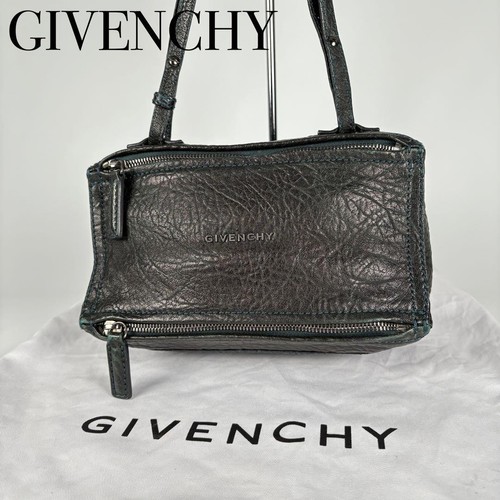 GIVENCHY Pandora Mini Shoulder Bag Leather Black Women Used Authentic