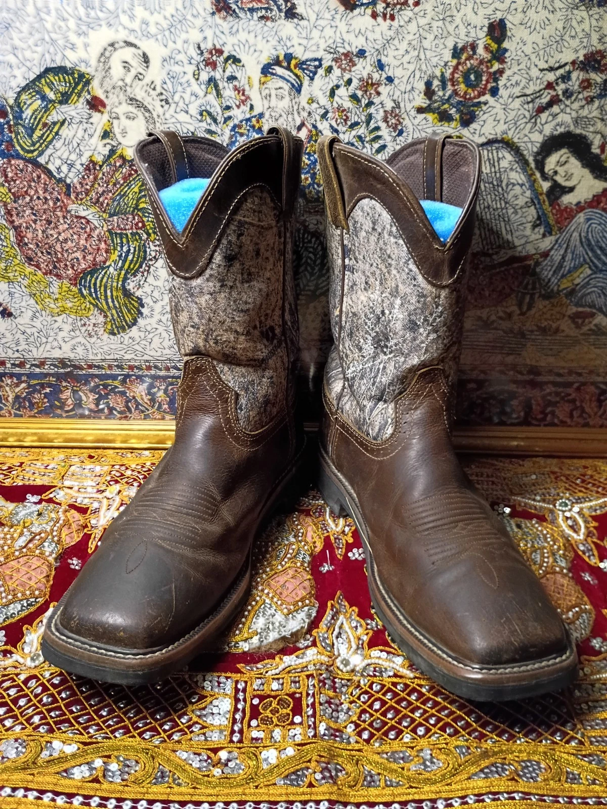 Justin Mossy Oak Camp Mens Boots 12 D Oil Resisting Waterproof AC1016