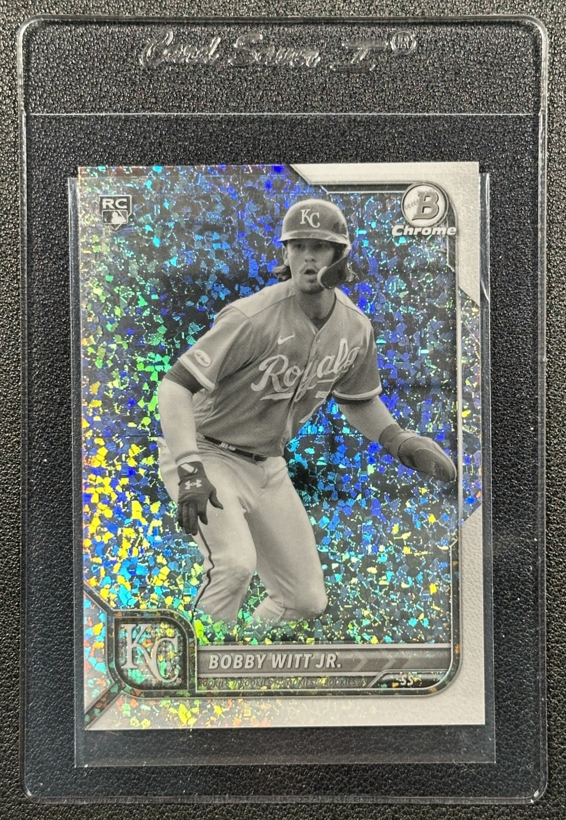 BOBBY WITT JR. 2022 BOWMAN CHROME #77 BLACK WHITE MINI DIAMOND REFRACTOR RC /199