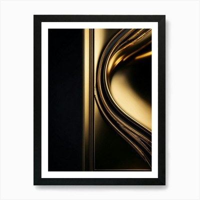 Gerahmtes Wandbild Poster Leinwanddruck Bild leuchtend goldfarben Metallrand Encompa