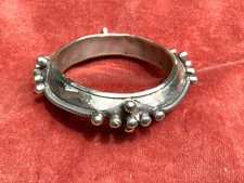Vintage Tribal Silver Beaded Saharan Bangle Bracelet Morocco/Berber/Moorish
