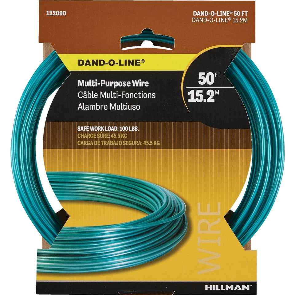 HILLMAN Dand-O-Line 50 Ft. Weatherproof Steel Clothesline 122090 HILLMAN