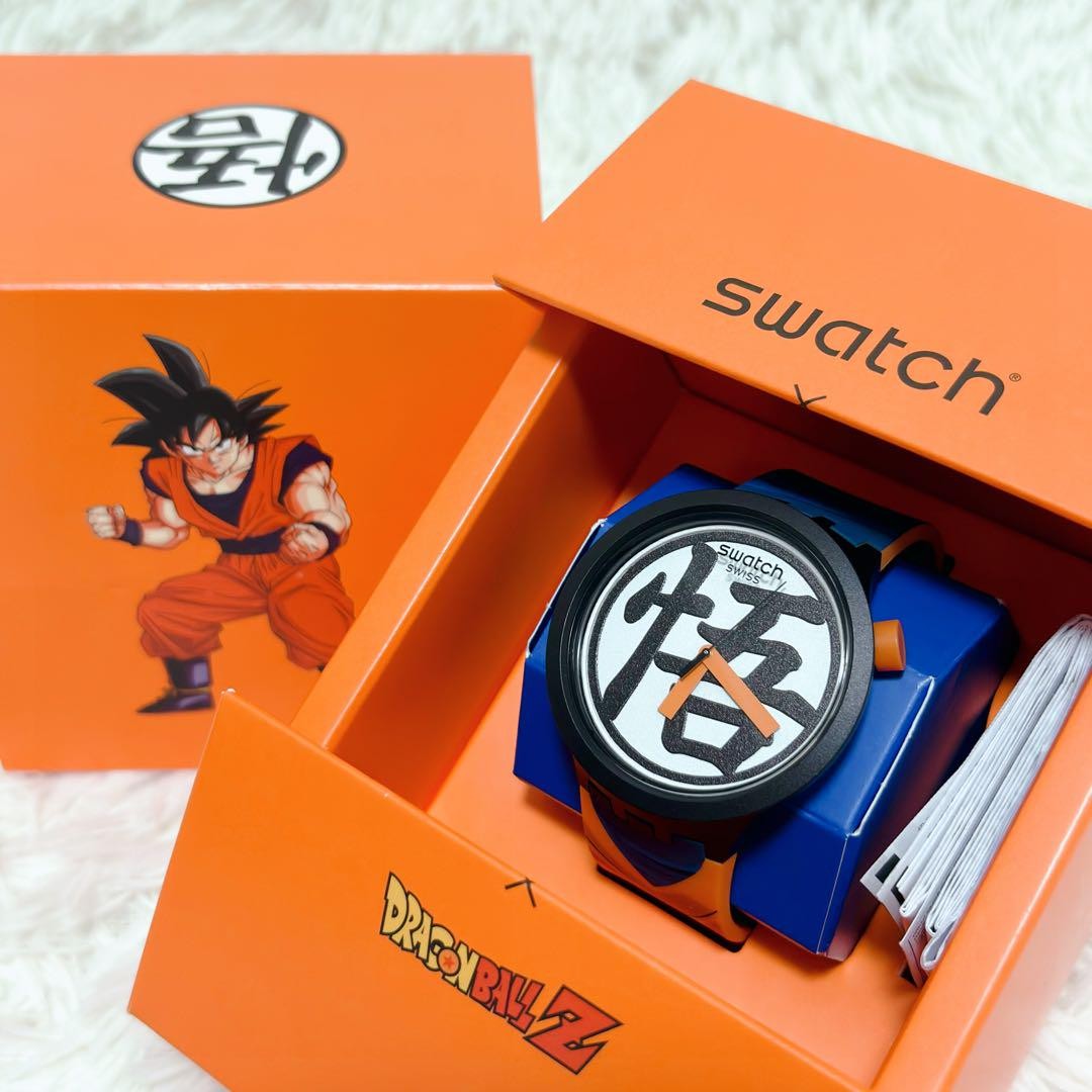 Swatch Dragon Ball Z Goku SB01Z101 Black Orange Blue Unisex Watch