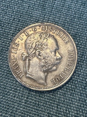 1887 AUSTRIA  FRANZ JOSEPH - SILVER 1 FLORIN COIN. NICE