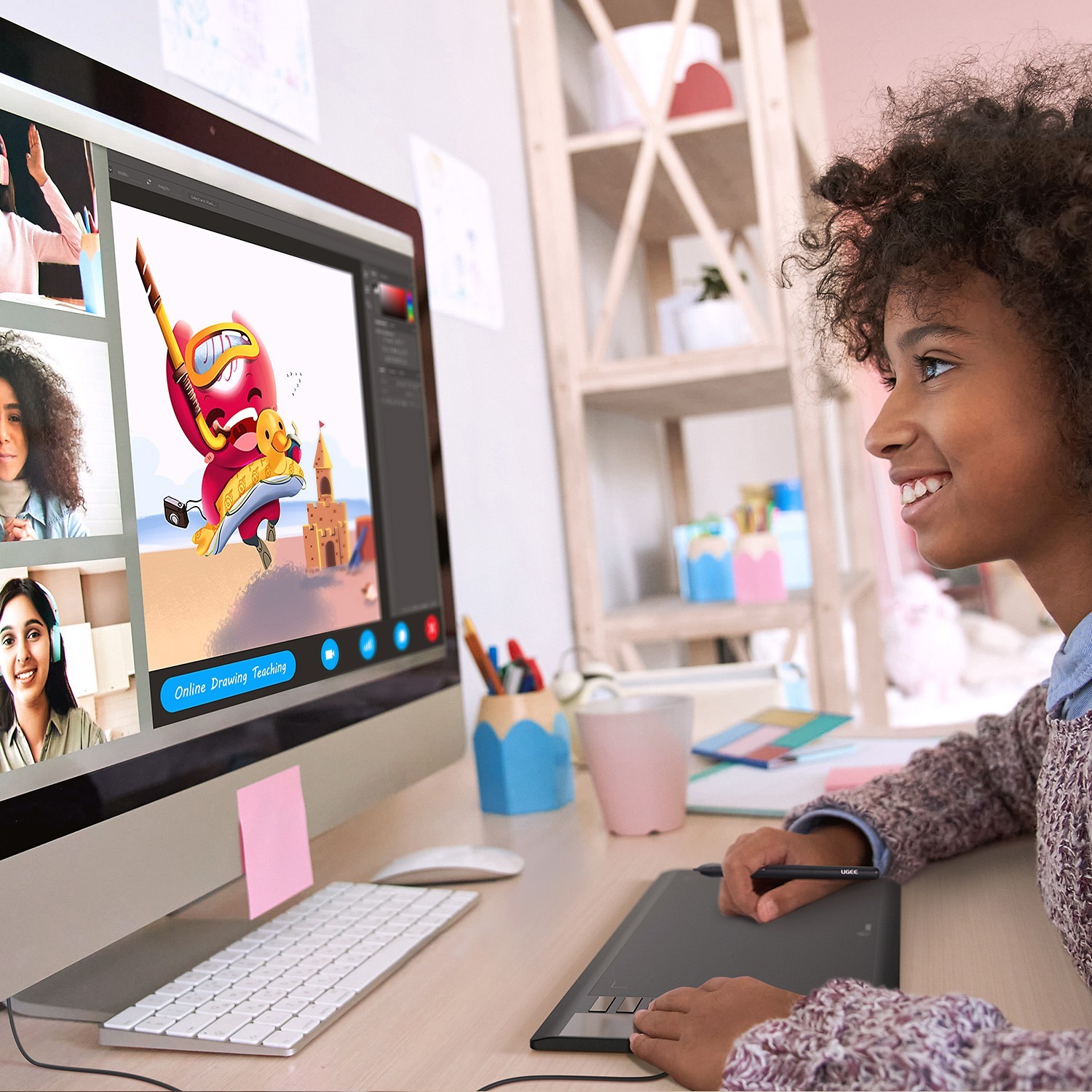 UGEE M708 Graphics Drawing Tablet, 10 x 6 Inches Digital Tablet with Pen for ...