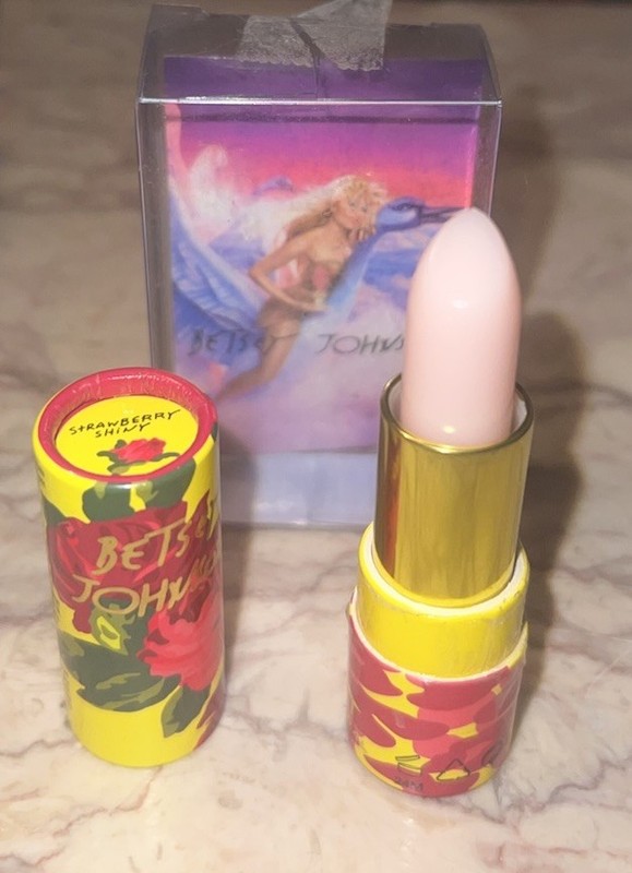 New Vintage Rare Y2K 90s Betsey Johnson Lip Balm -Strawberry Shiny Natural .12oz