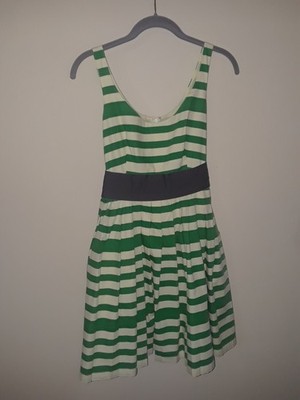Anthropologie Corey Lynn Calter Caranday Green Striped Fit & Flare Dress Size 2