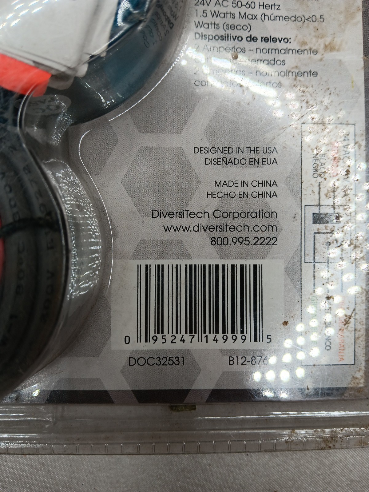 DiversiTech Asurity 24 VAC 1.5 Watt Wet Switch Flood Water Detector WS-1