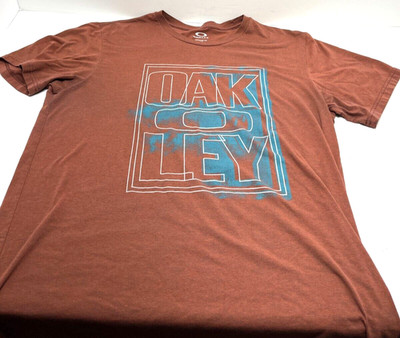 Oakley Shirt Adult Large red Short Sleeve Mens Regular Fit T shirt Tshirt casual