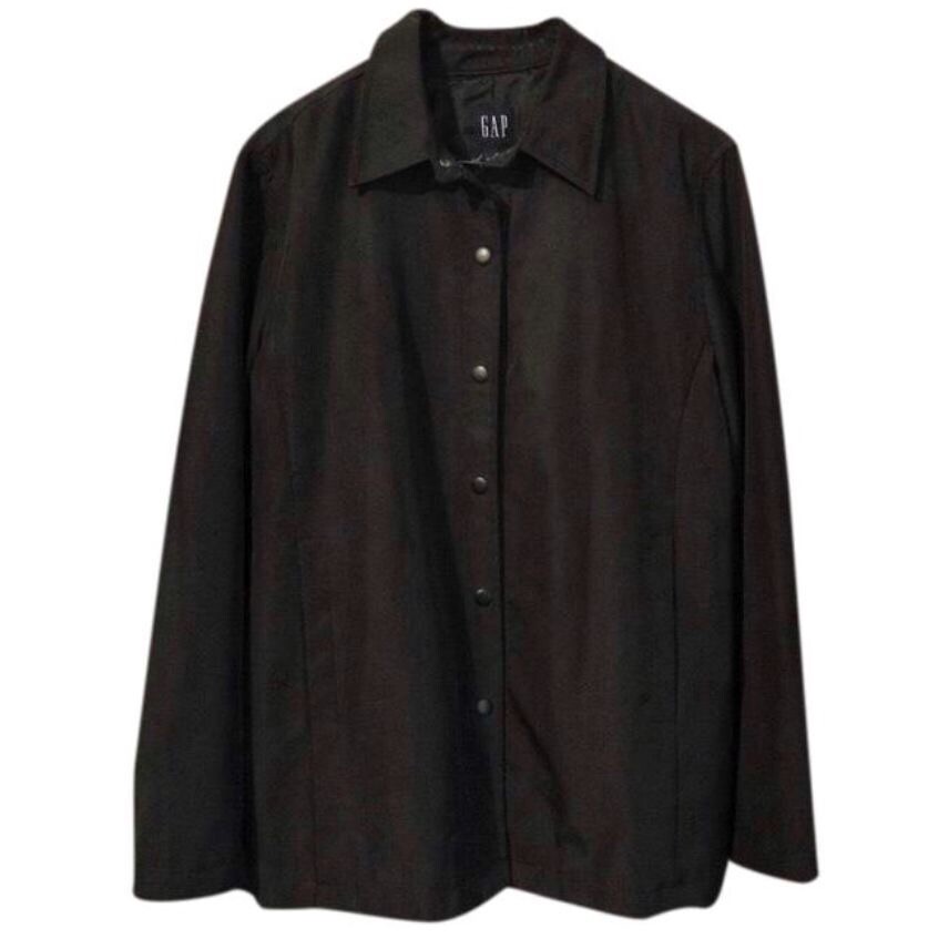 GAP Black Lightweight/Mid-weight Jacket; Button-u… - image 1