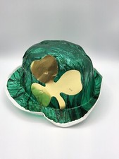Vintage 40s-50s St Patrick Shamrock Cellophane Hat Costume Party Green Beistle