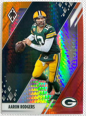 2021 Panini Phoenix Football Aaron Rodgers Fire Burst Card #41 Green Bay Packers