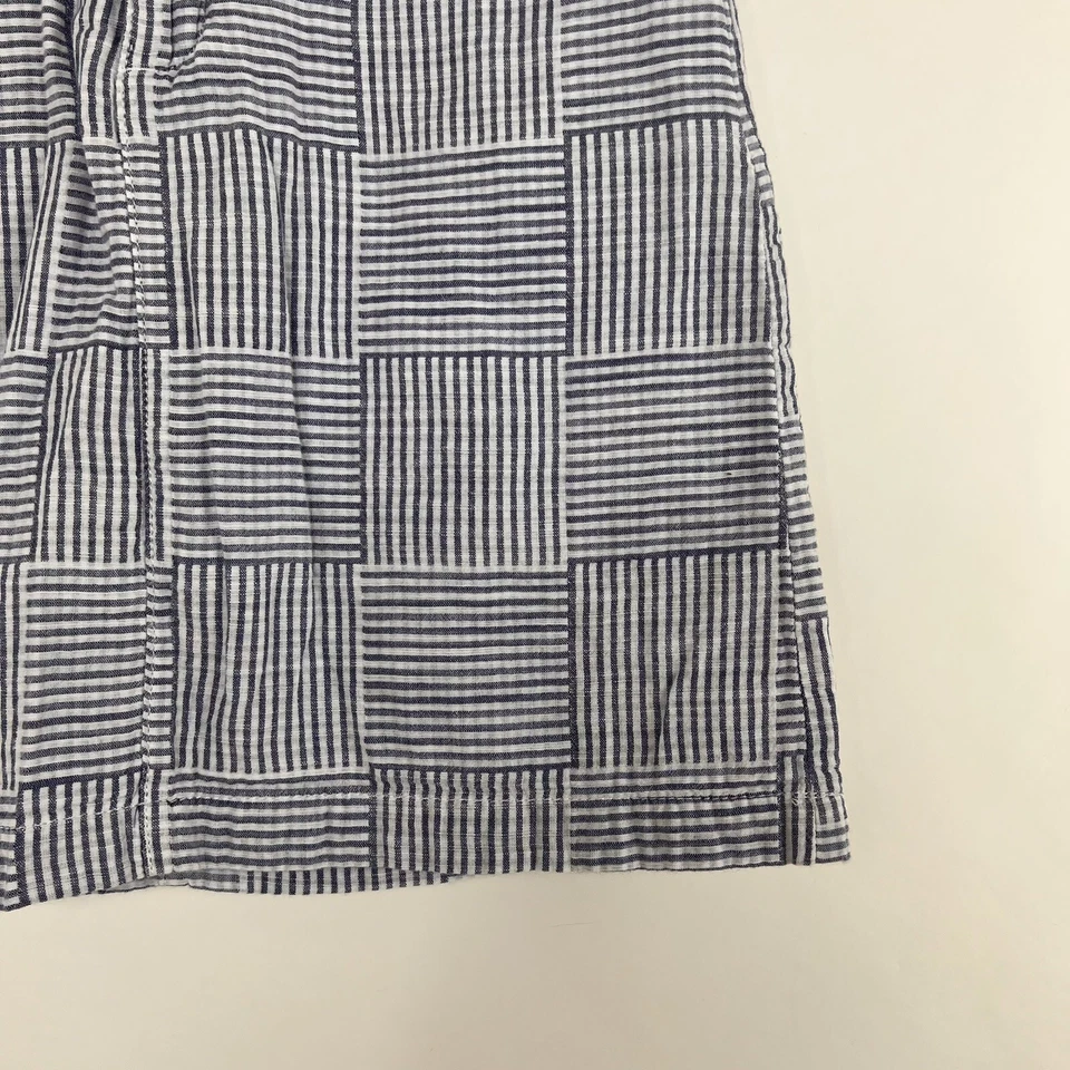 Falda corta Croft & Barrow para mujer talla 4 por encima de la rodilla mini línea A azul acolchada a rayas Foto 4 de 4