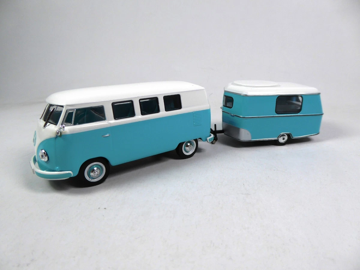 Volkswagen Combi T2 with Caravan 1:43 IXO Camping Car Miniature Diecast  CCE204