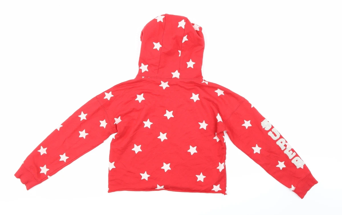 Matalan Girls Red Cotton Pullover Hoodie Size 11 Years