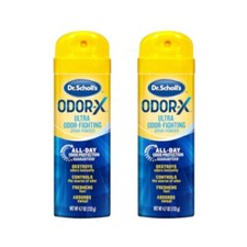 2 Pack Dr. Scholls Odor X Odor Fighting Spray Powder 4.7 Oz Each