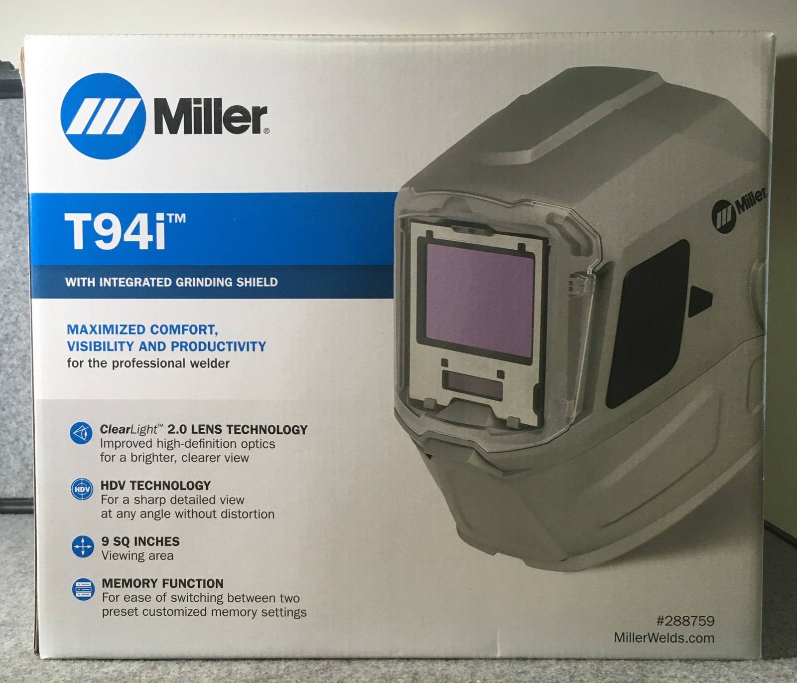 Miller T94i Welding Helmet with Clearlight 2.0 Lens Silver (288759