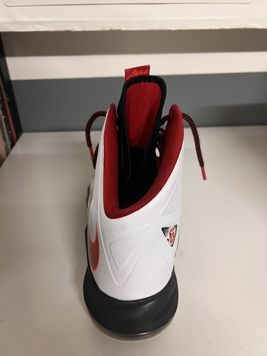 Nike Air Sneaker Mens 12 Lebron X Home James White Red Black Orange 541100-100 Nike Air Sneaker Mens 12 Lebron X Home James White Red Black  main image 3
