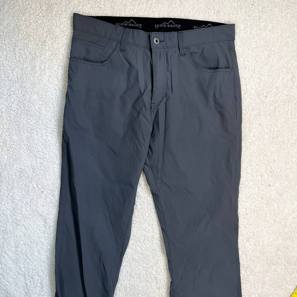 Eddie Bauer Hiking Pants Gray Nylon Spandex Packable Lightweight 