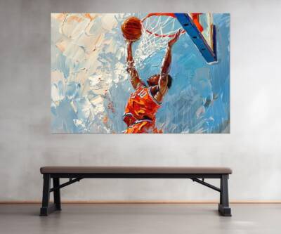 Abstract Dunk Painting Wall Art Canvas Unframed Print Art