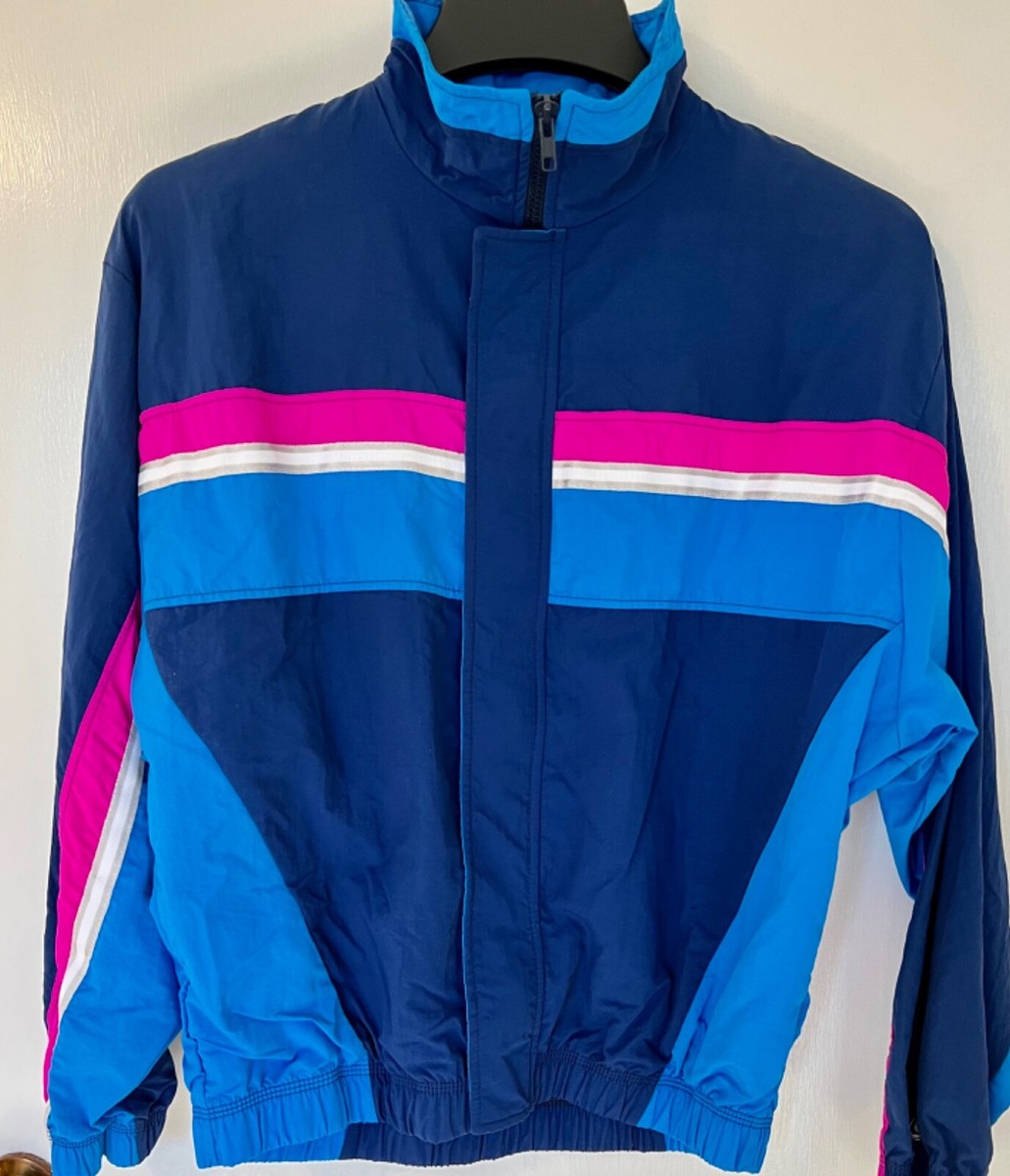 GK WARM UP JACKET ADULT SMALL NAVY BLUE PINK SUPPLEX NYLON