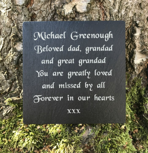 Personalised Slate Memorial Grave Marker Plaque ANY MESSAGE ENGRAVED - Picture 1 of 2