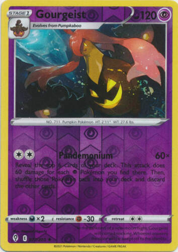 Pokemon - Gourgeist - 077/203 - Reverse Holo Rare - Evolving Skies - New