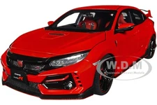 2021 HONDA CIVIC TYPE R (FK8) RHD FLAME RED 1/18 MODEL CAR BY AUTOART 73223