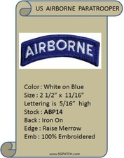 AIRBORNE BLUE/WHITE TAB PATCH - ABP14