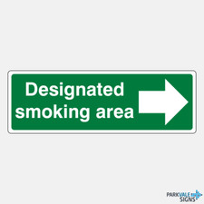 Designated Smoking Area Arrow Right Signs