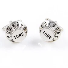 Stereo Radio Tone Volume Pair Cufflinks Wedding Fancy Gift Box & Polishing Cloth
