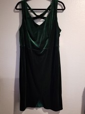 Rebecca B. Women Forest Green Velvet Evening Dress 14W