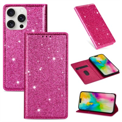 Magnetic Closure Flash Card Wallet Case For Various Phone Flip Stand Cover Women