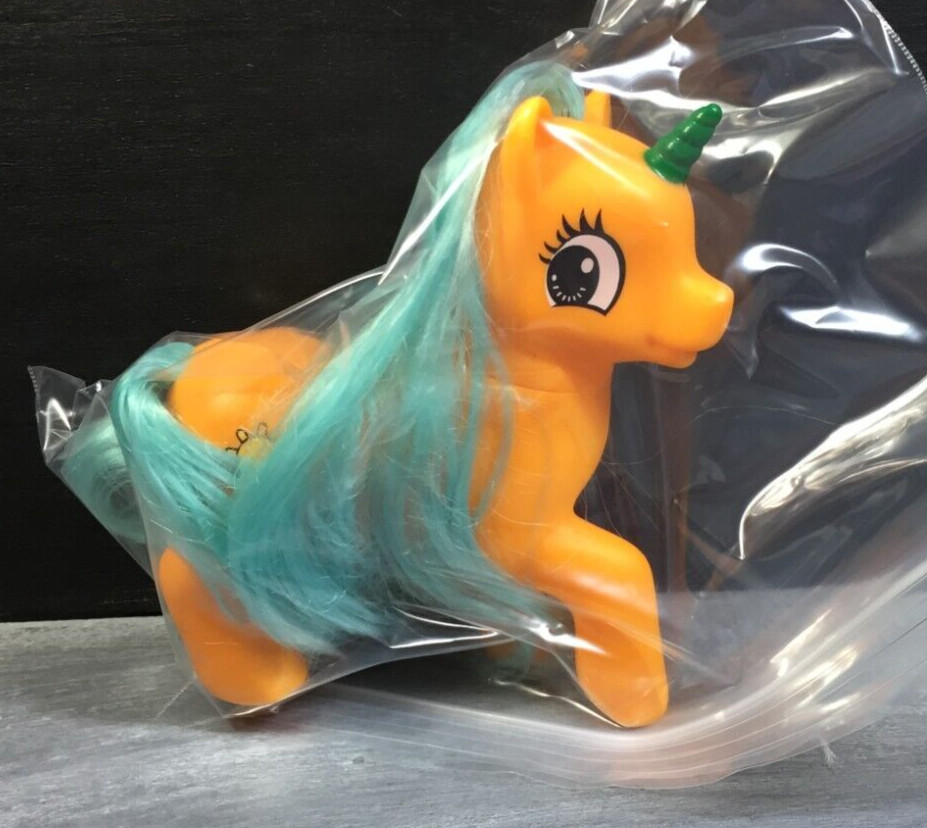 Dolgen Fakie Non-MLP Orange Unicorn Blue Mane and Tail Sun on Rump