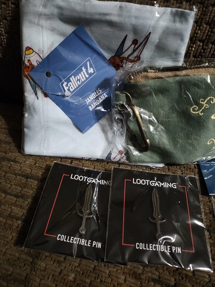 Loot Crate Merchandise Lot Fallout Castlevania Elder scrolls Pin Pouch Bandana - Image 2 of 4
