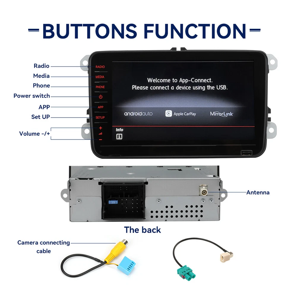 8" RCD330 RCD880 Autoradio Stereo Carplay Android Auto Für VW Golf Tiguan CC DE - Bild 2 von 4