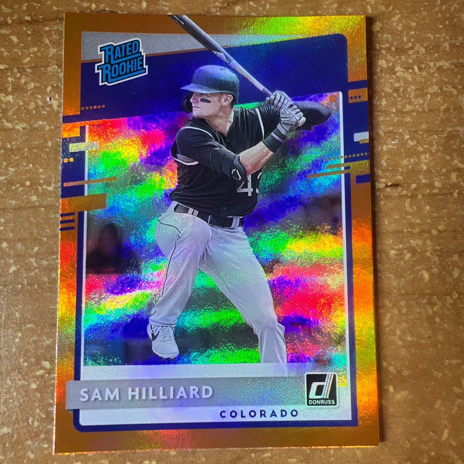 2020  Donruss Baseball #46 Sam Hilliard  Rated Rookie Colorado Orange Holo